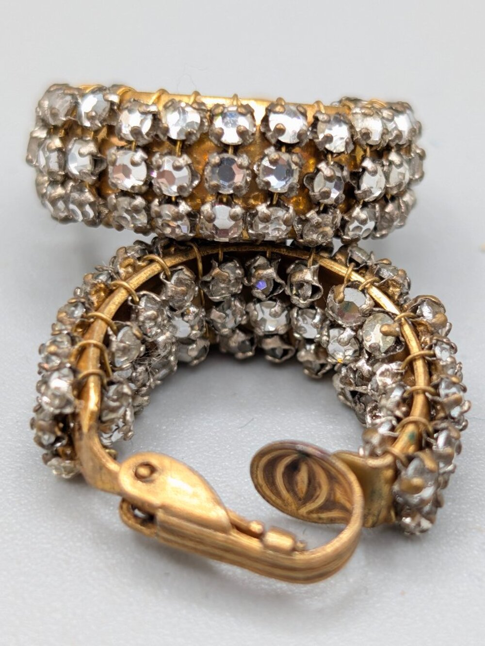 Vintage Double Sided Rhinestone Earrings